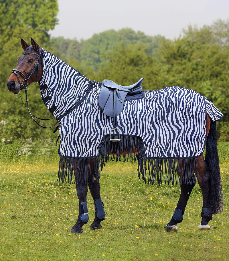 Fliegenausreitdecke Zebra Mit Fransen 115-165cm