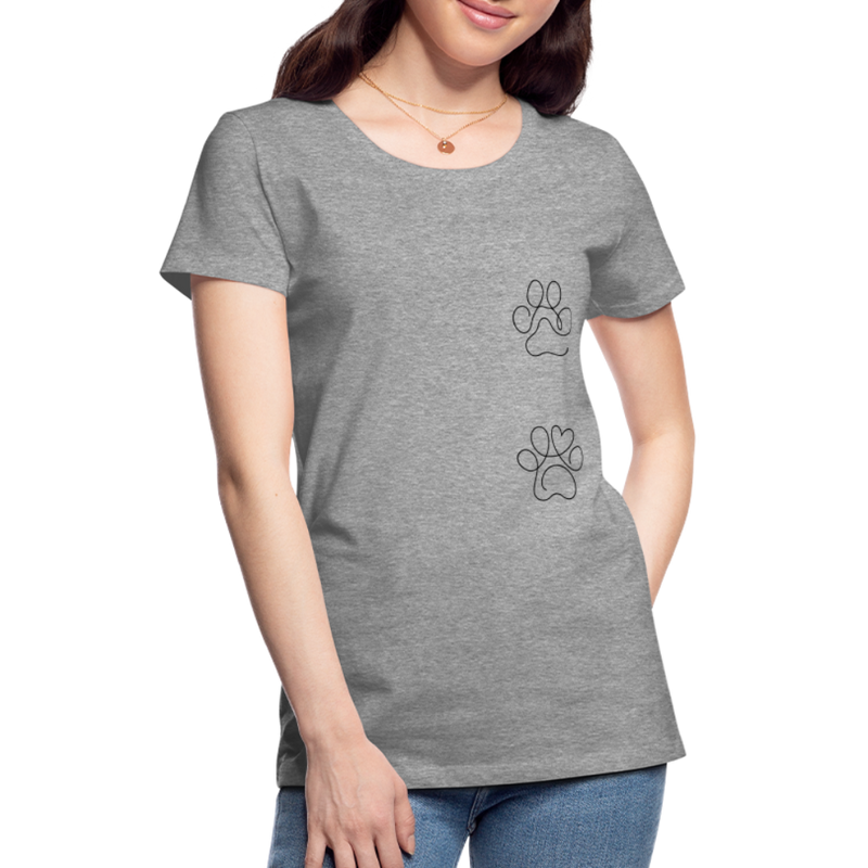 "Dog Mom" Frauen Premium T-Shirt - Grau meliert