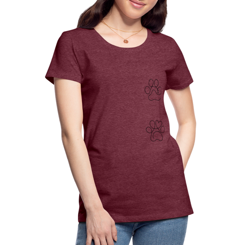 "Dog Mom" Frauen Premium T-Shirt - Bordeauxrot meliert