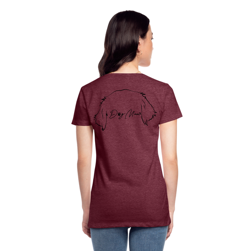 "Dog Mom" Frauen Premium T-Shirt - Bordeauxrot meliert