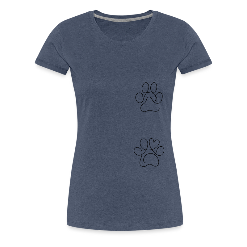 "Dog Mom" Frauen Premium T-Shirt - Blau meliert