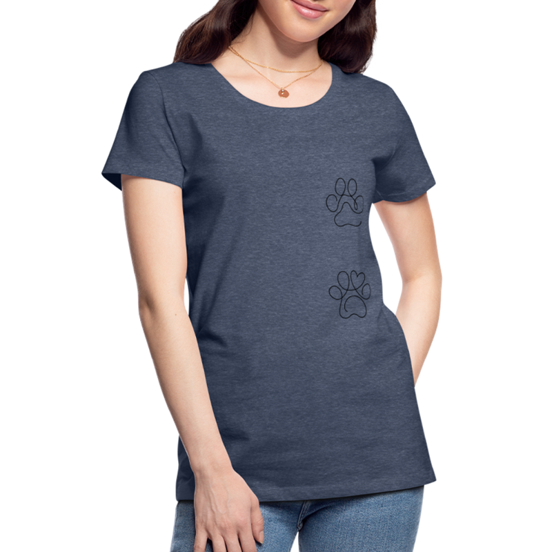 "Dog Mom" Frauen Premium T-Shirt - Blau meliert