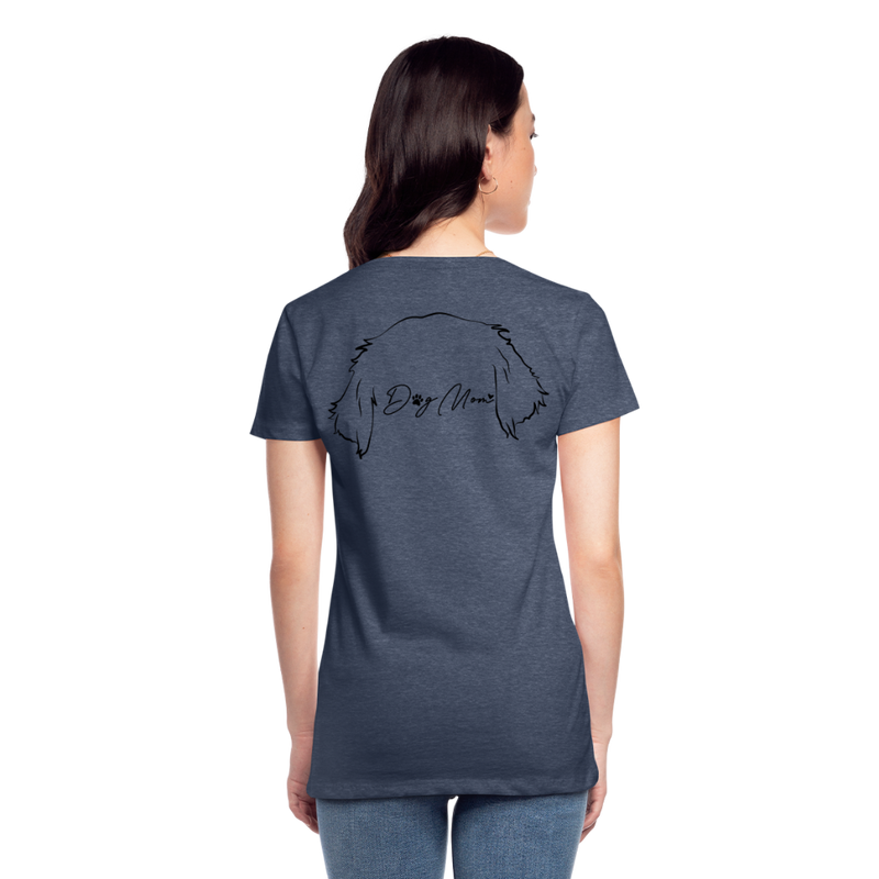 "Dog Mom" Frauen Premium T-Shirt - Blau meliert