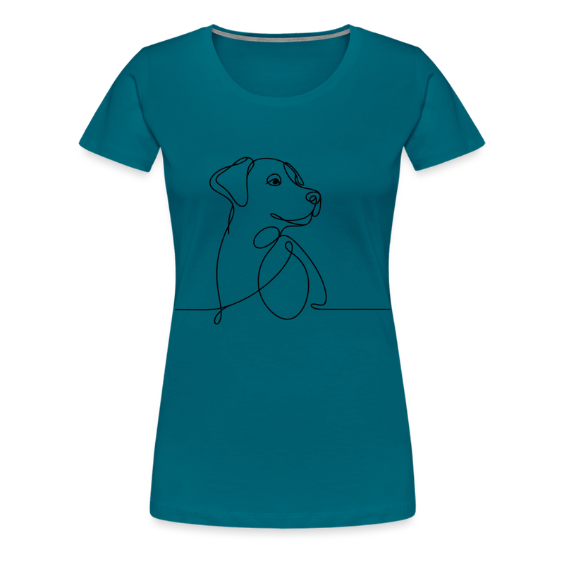 Premium T-Shirt Dog Lineart - Divablau