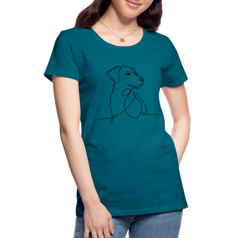Premium T-Shirt Dog Lineart - Divablau