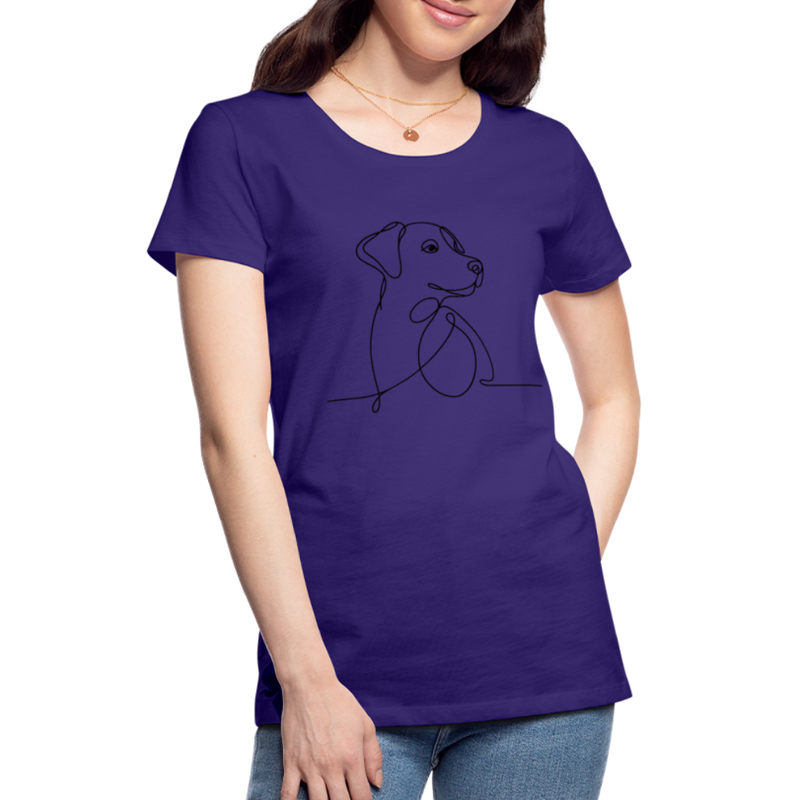 Premium T-Shirt Dog Lineart - Lila