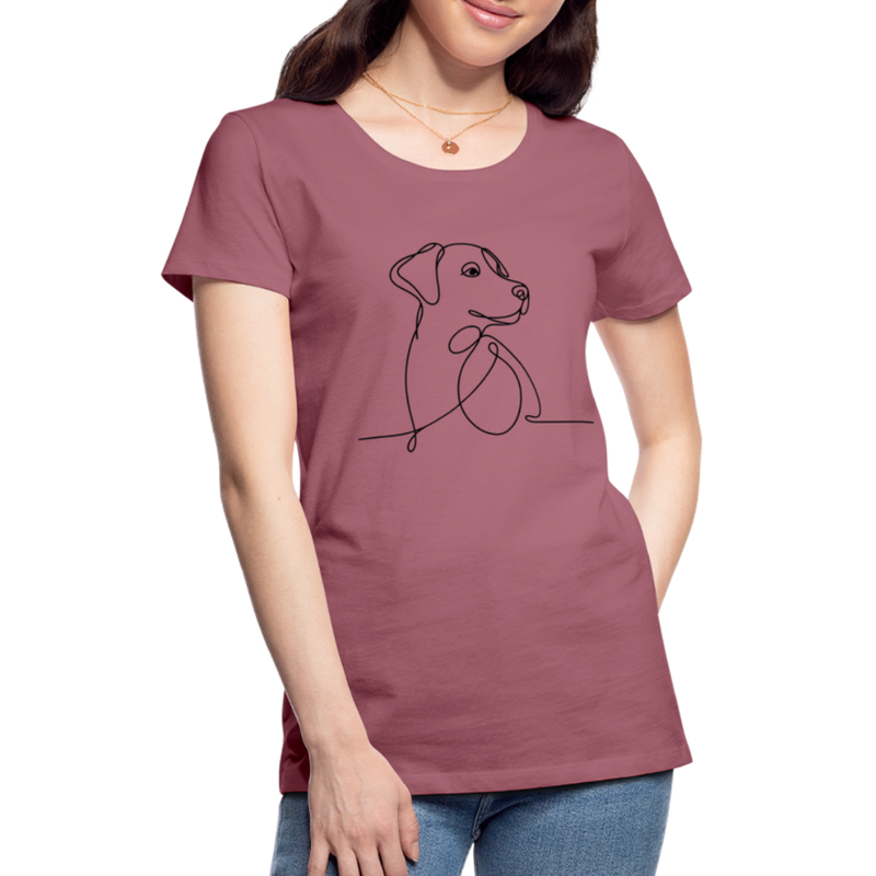 Premium T-Shirt Dog Lineart - Malve