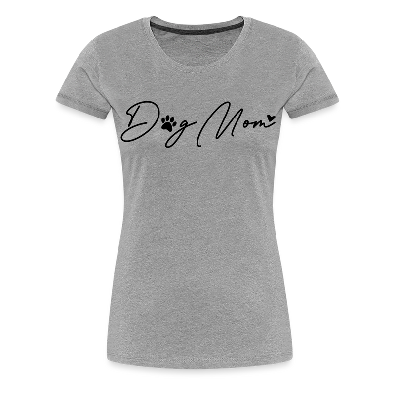 Premium T-Shirt Dog Mom Love - Grau meliert