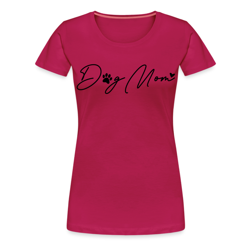 Premium T-Shirt Dog Mom Love - dunkles Pink