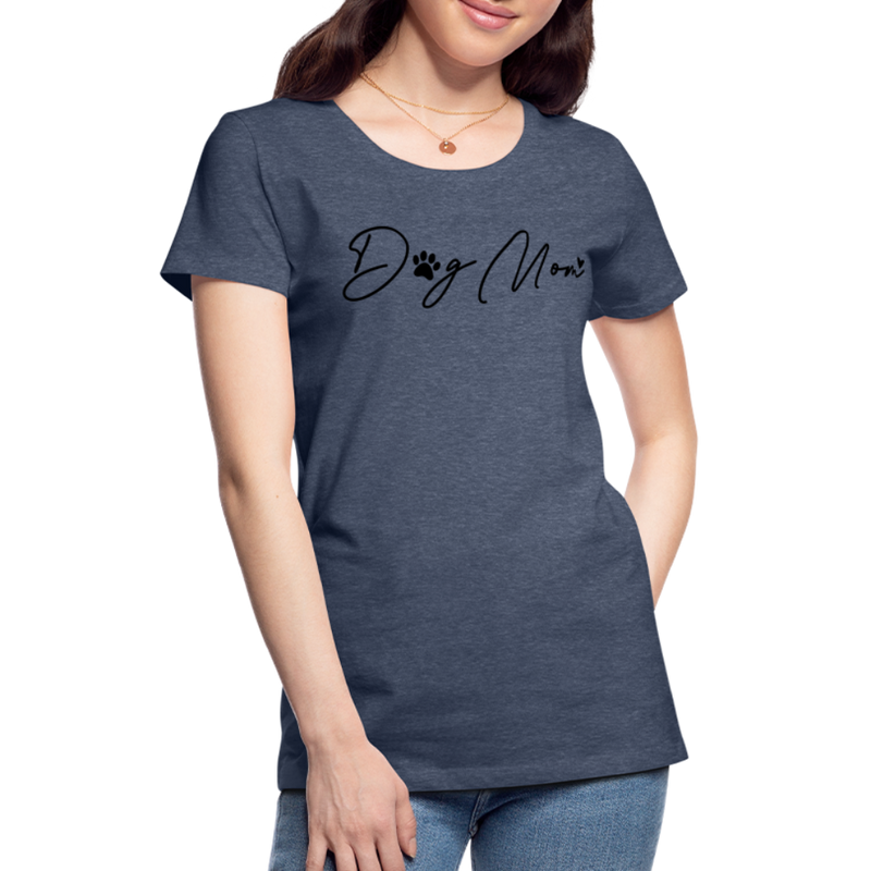 Premium T-Shirt Dog Mom Love - Blau meliert