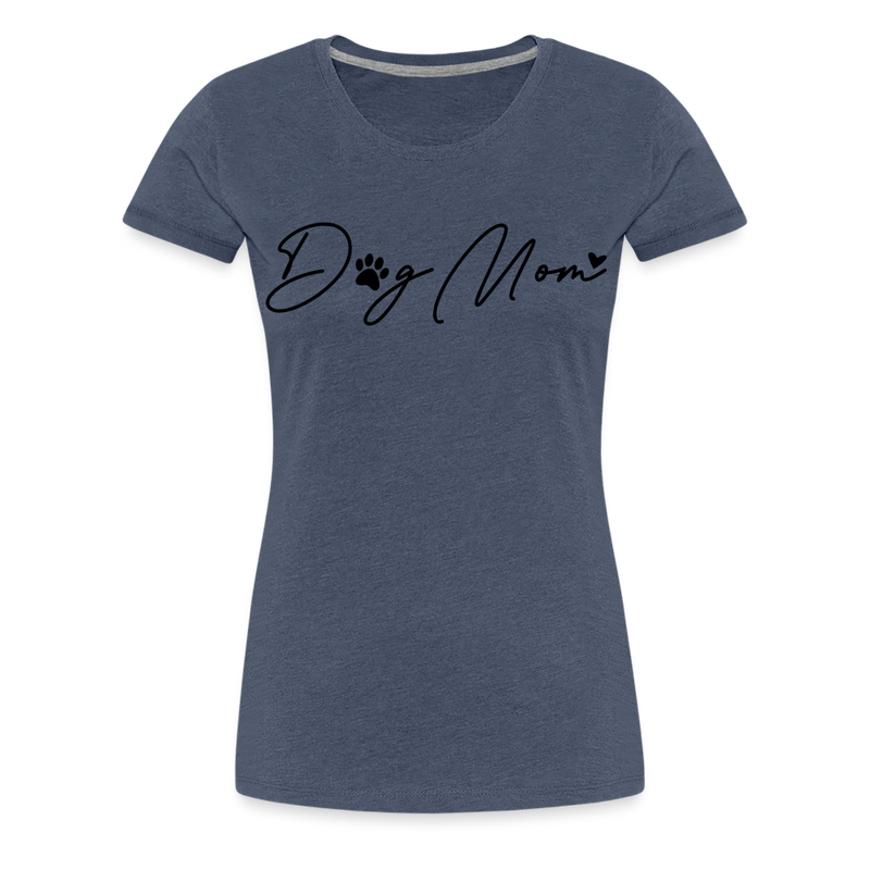 Premium T-Shirt Dog Mom Love - Blau meliert