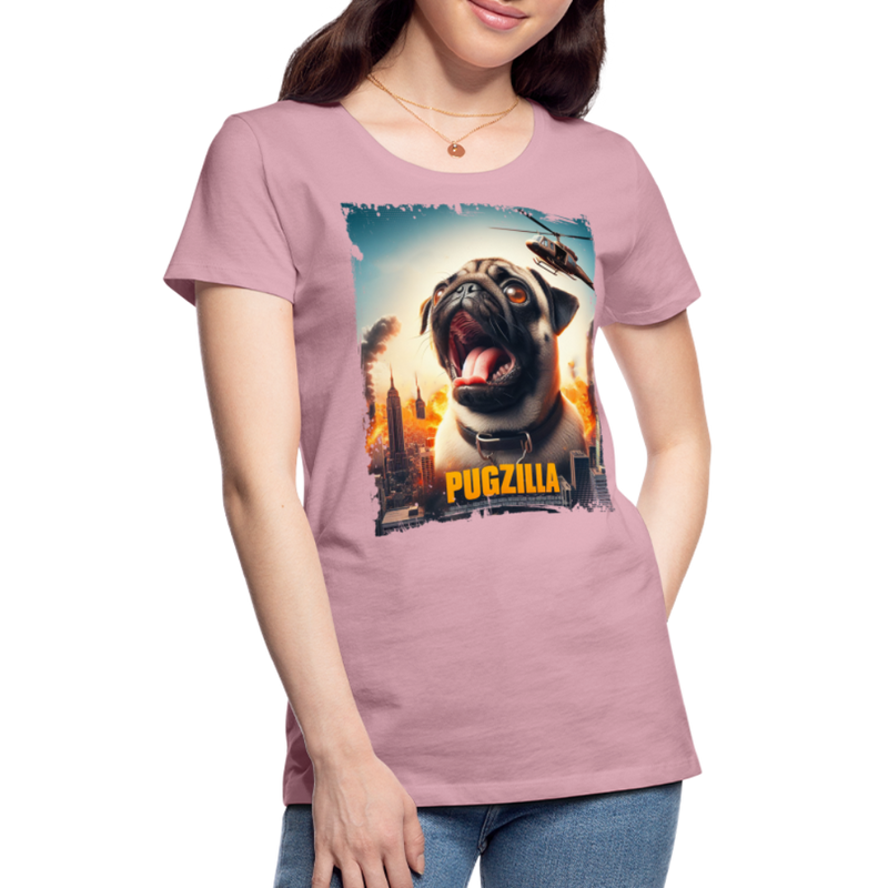 Premium T-Shirt Pugzilla Mops - Hellrosa