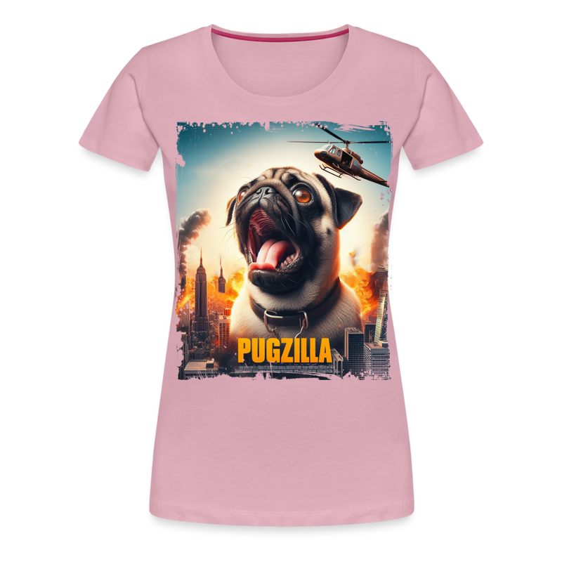 Premium T-Shirt Pugzilla Mops - Hellrosa