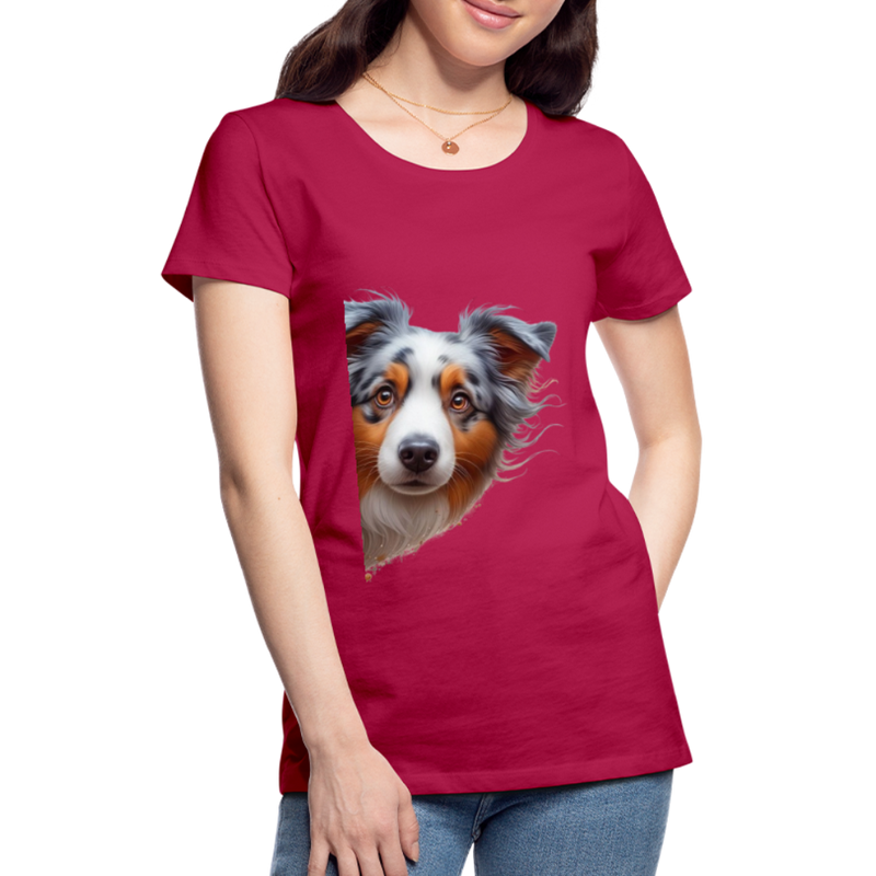 Premium T-Shirt Sweet Australian Sheperd - dunkles Pink