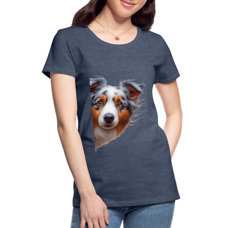 Premium T-Shirt Sweet Australian Sheperd - Blau meliert