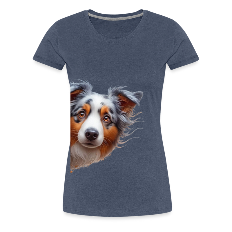 Premium T-Shirt Sweet Australian Sheperd - Blau meliert