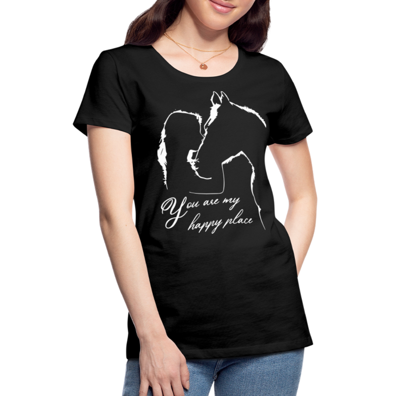 Frauen Premium T-Shirt You are my happy place - Schwarz