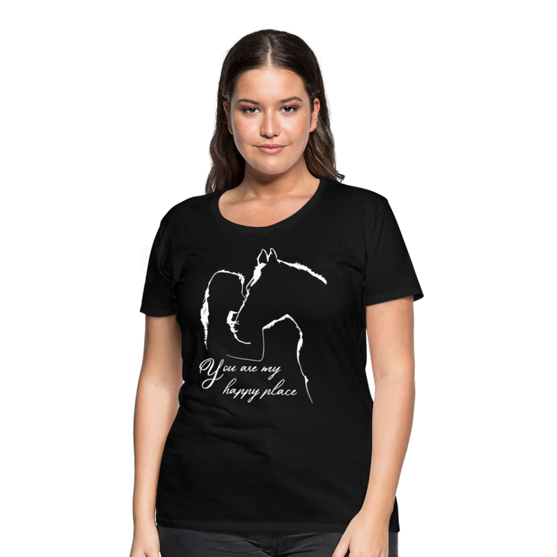 Frauen Premium T-Shirt You are my happy place - Schwarz