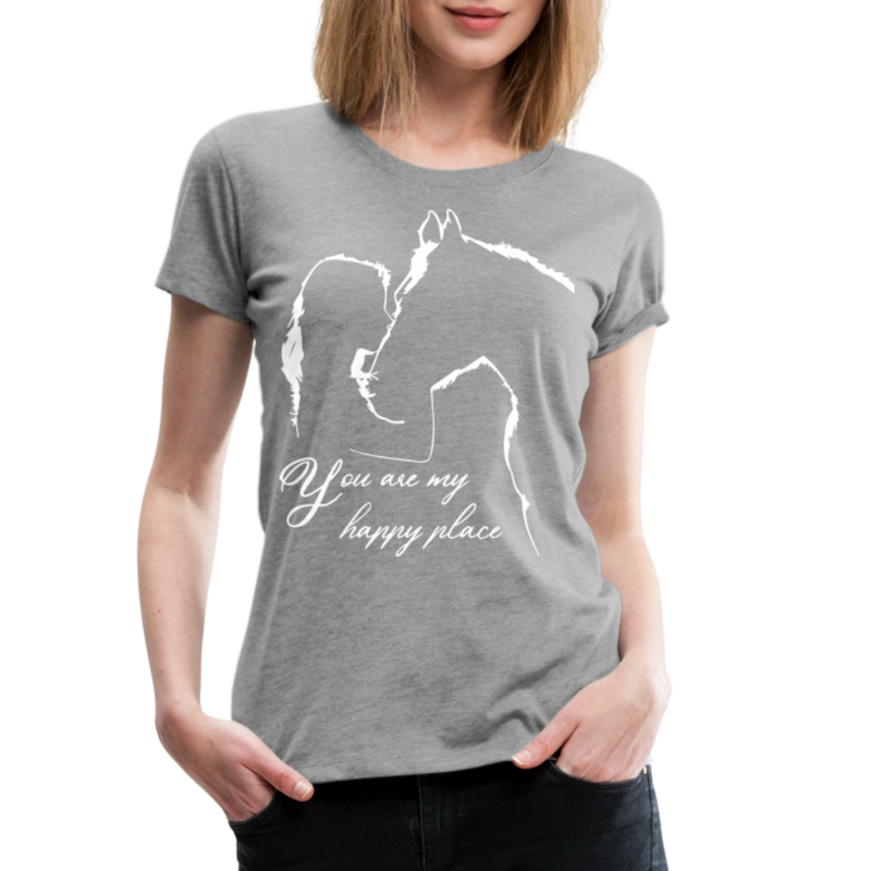 Frauen Premium T-Shirt You are my happy place - Grau meliert