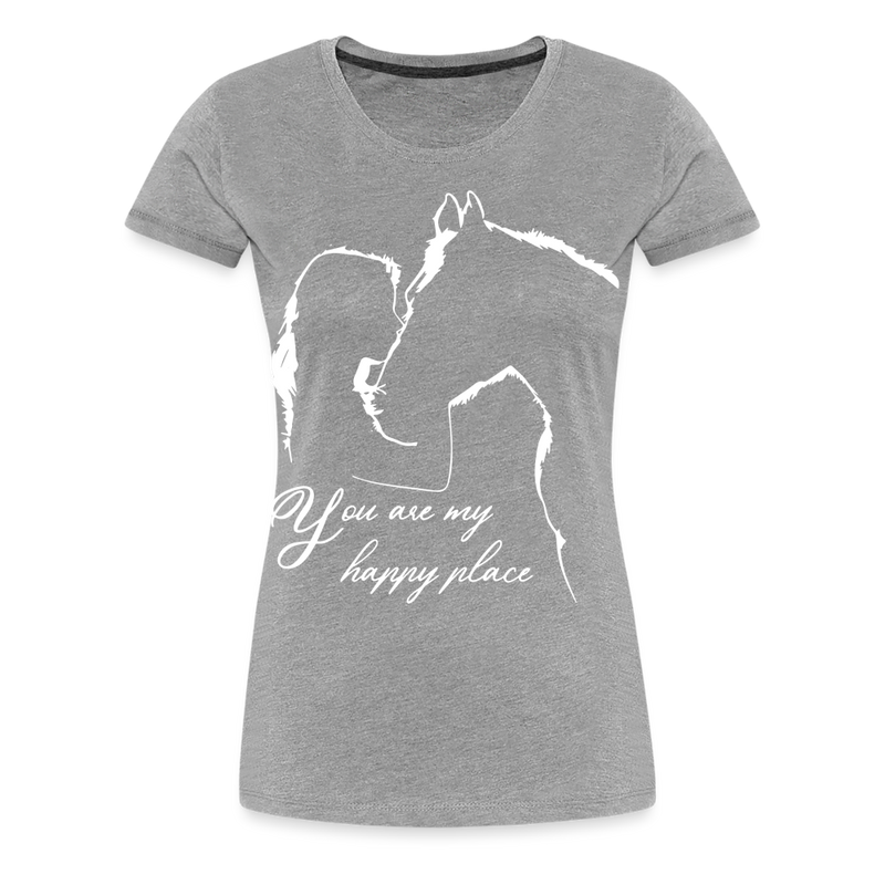 Frauen Premium T-Shirt You are my happy place - Grau meliert