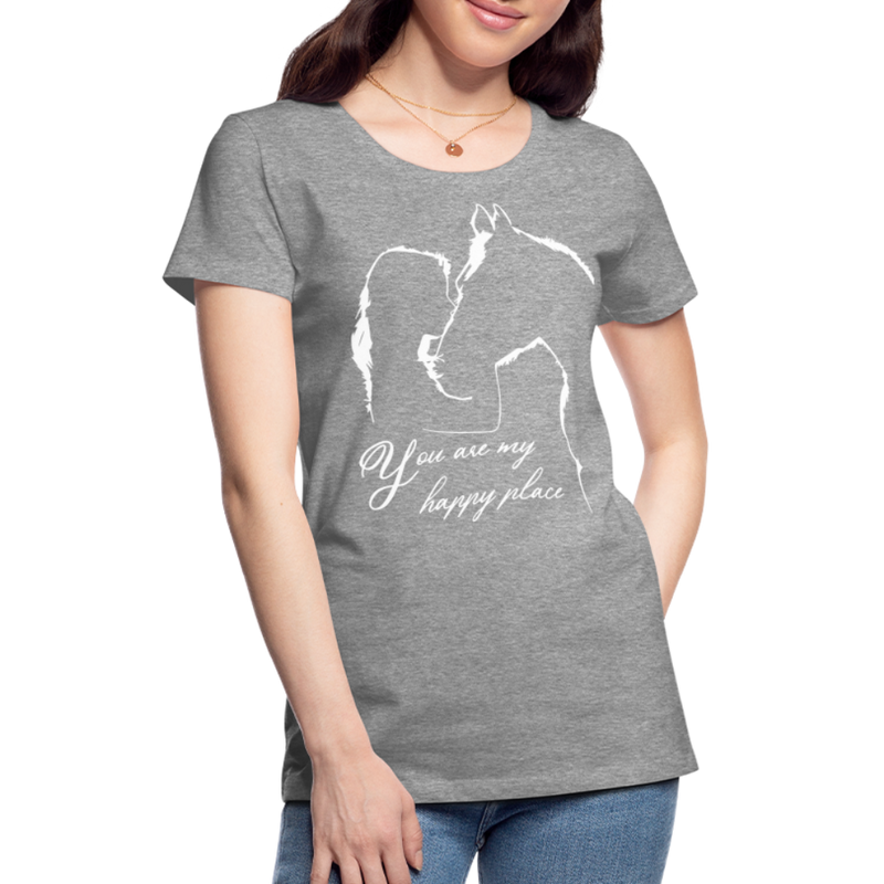 Frauen Premium T-Shirt You are my happy place - Grau meliert