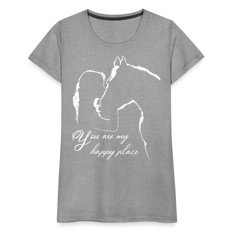 Frauen Premium T-Shirt You are my happy place - Grau meliert