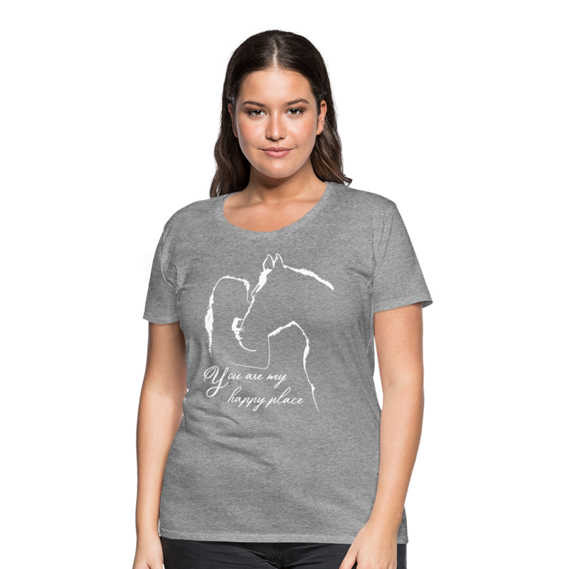 Frauen Premium T-Shirt You are my happy place - Grau meliert