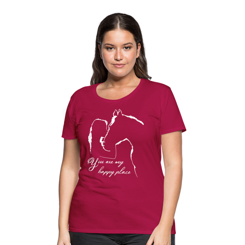 Frauen Premium T-Shirt You are my happy place - dunkles Pink