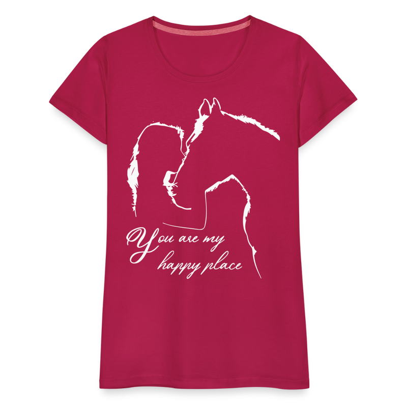 Frauen Premium T-Shirt You are my happy place - dunkles Pink