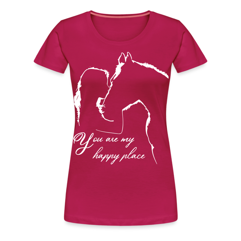 Frauen Premium T-Shirt You are my happy place - dunkles Pink