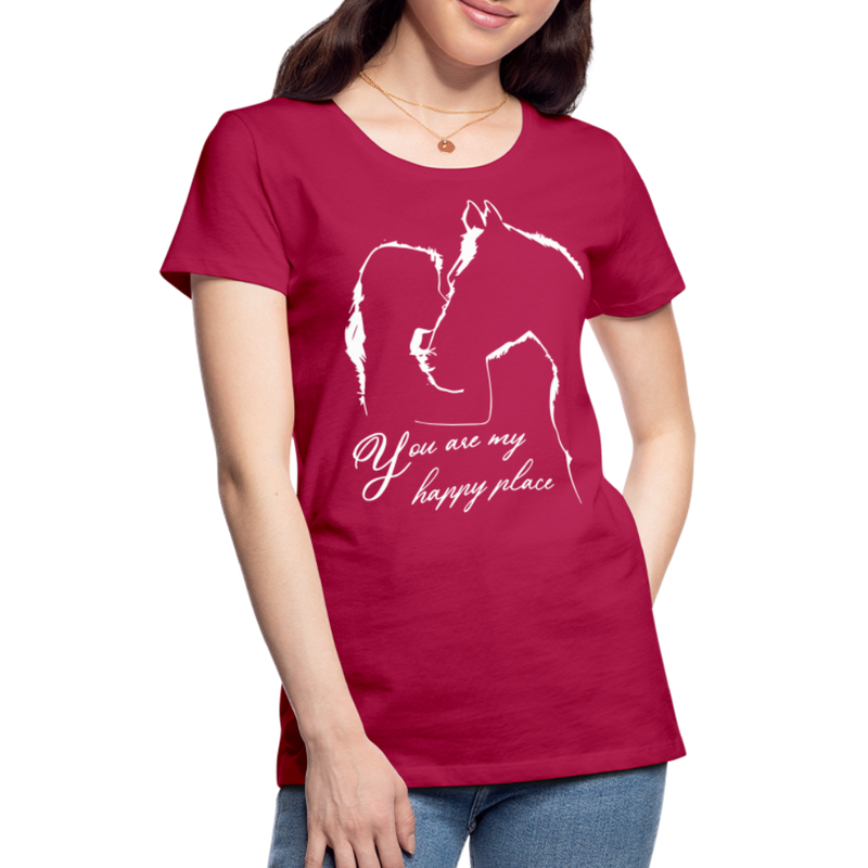 Frauen Premium T-Shirt You are my happy place - dunkles Pink