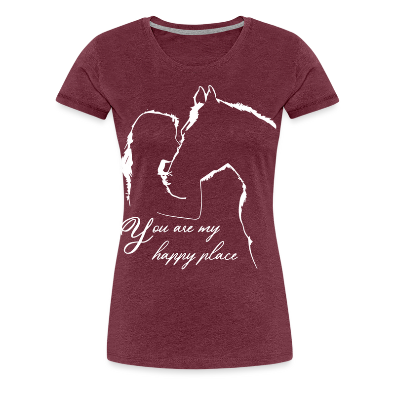 Frauen Premium T-Shirt You are my happy place - Bordeauxrot meliert