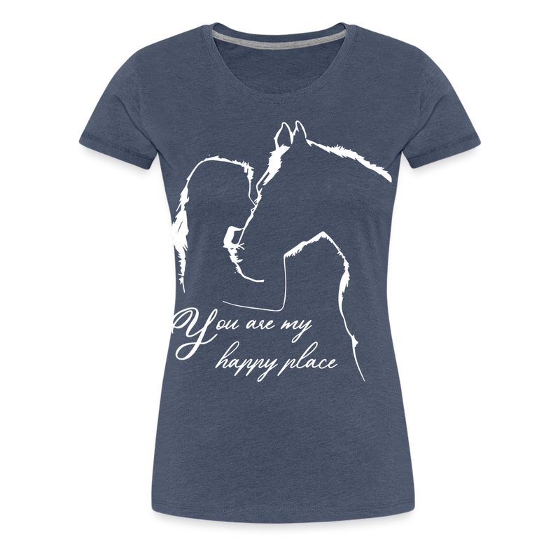 Frauen Premium T-Shirt You are my happy place - Blau meliert