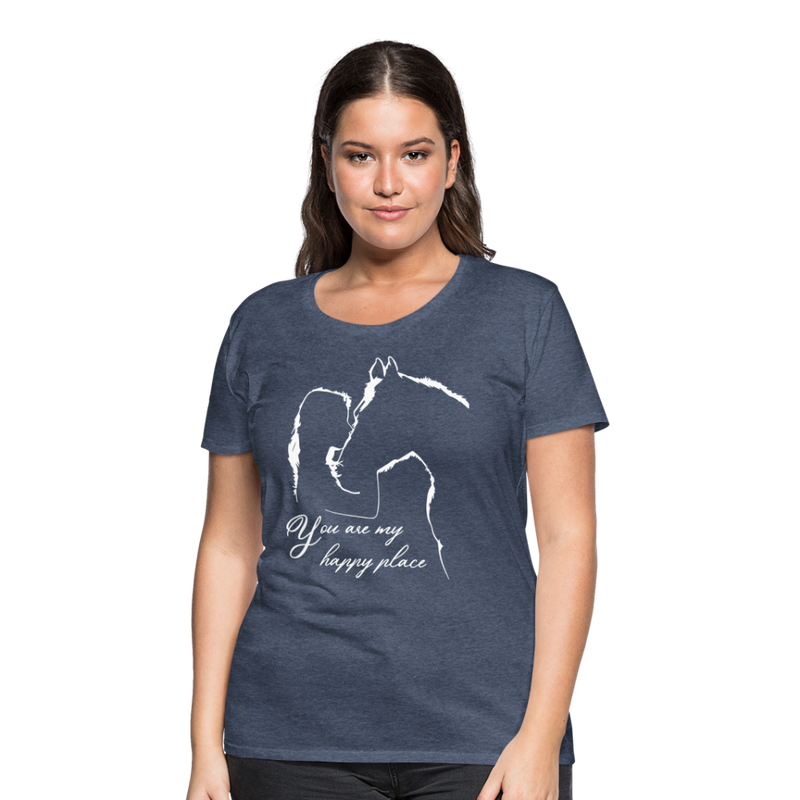 Frauen Premium T-Shirt You are my happy place - Blau meliert