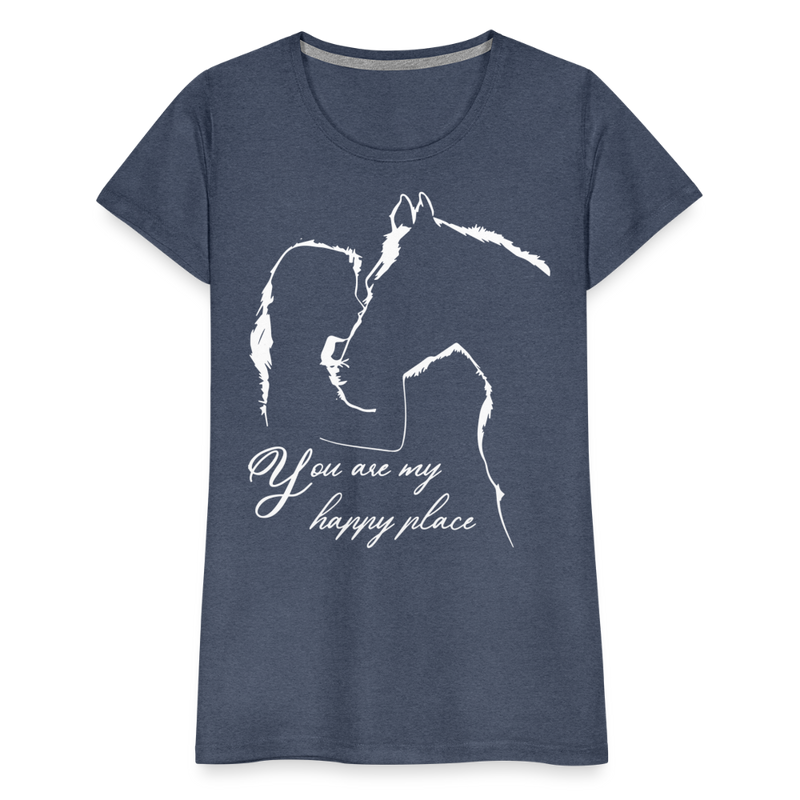 Frauen Premium T-Shirt You are my happy place - Blau meliert