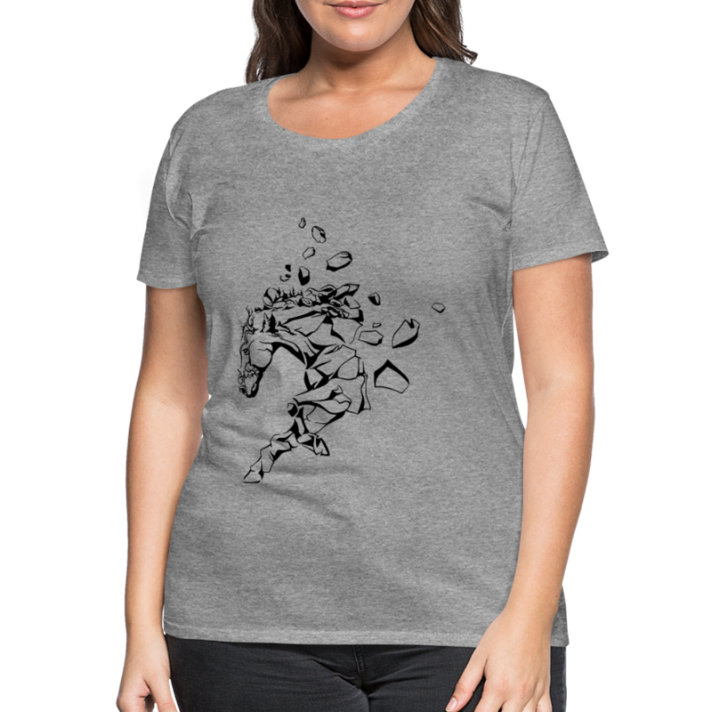 Frauen Premium T-Shirt Mosaik Horse - Grau meliert