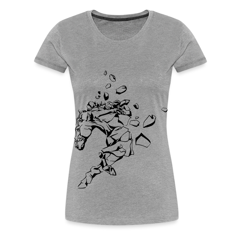 Frauen Premium T-Shirt Mosaik Horse - Grau meliert