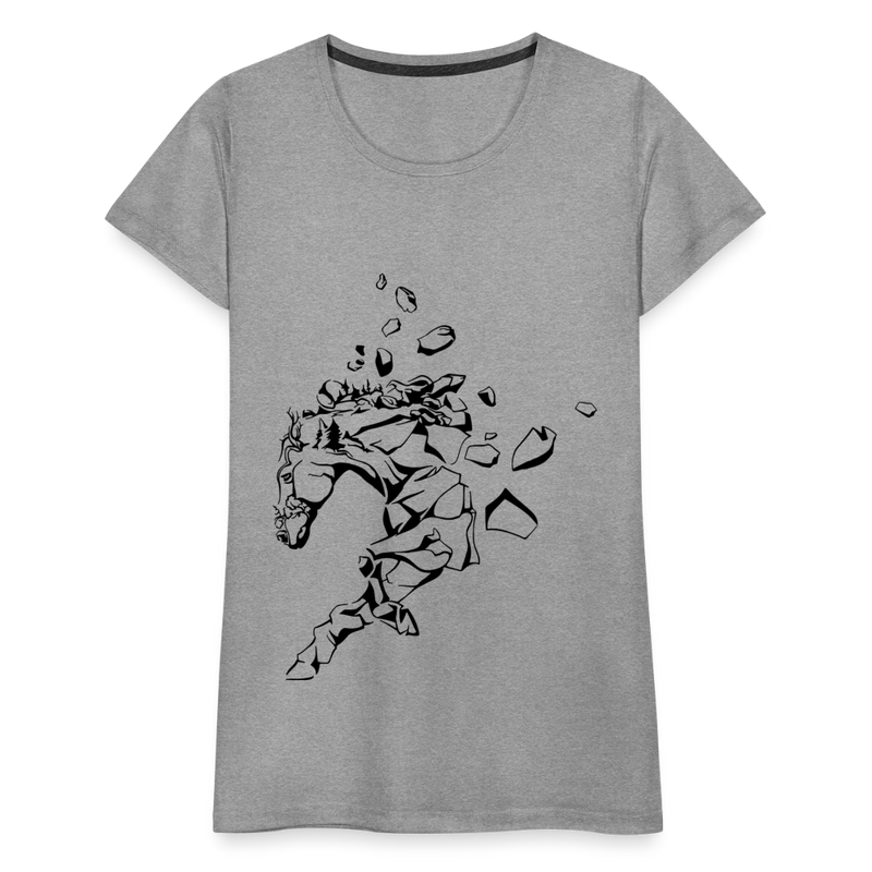 Frauen Premium T-Shirt Mosaik Horse - Grau meliert