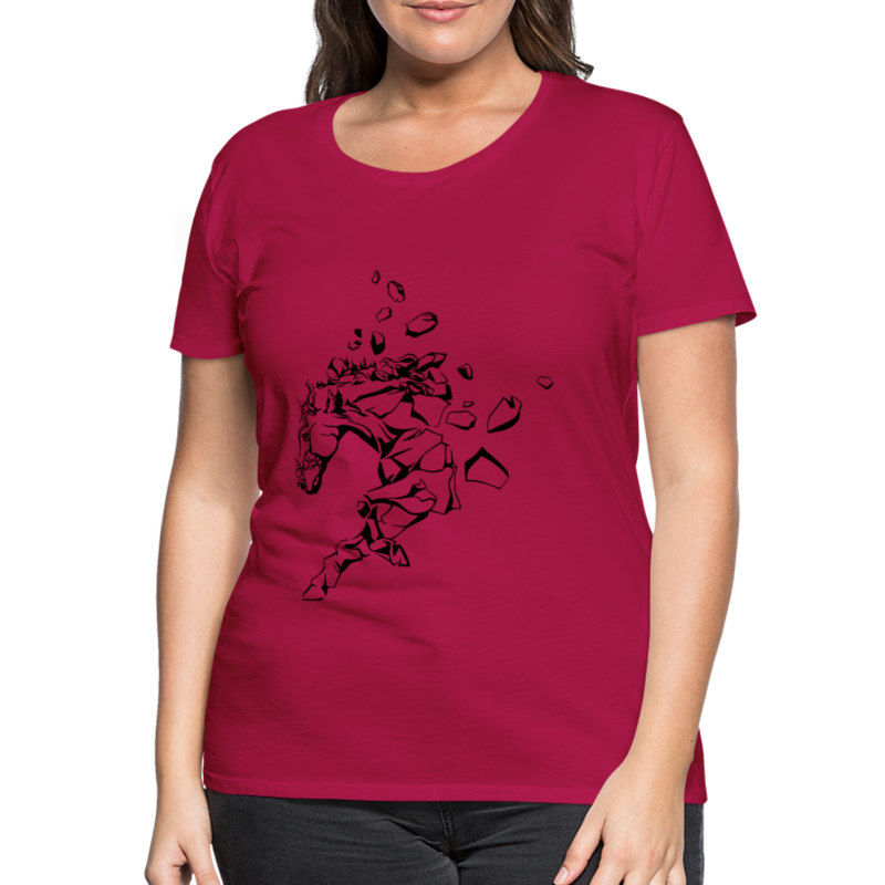 Frauen Premium T-Shirt Mosaik Horse - dunkles Pink