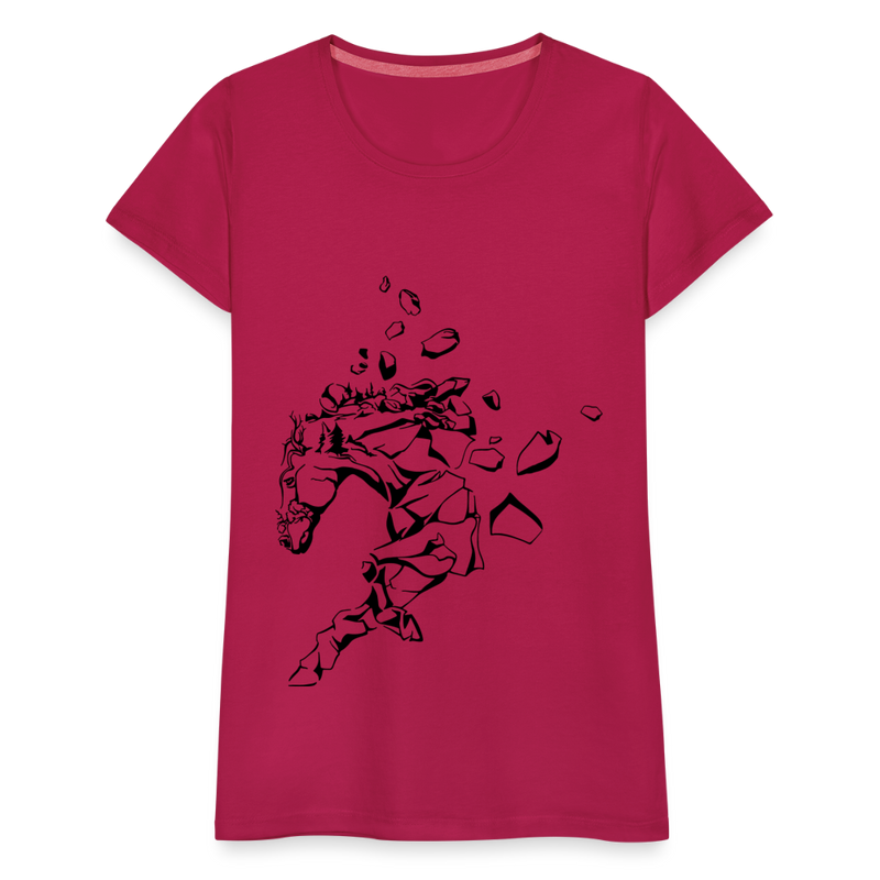 Frauen Premium T-Shirt Mosaik Horse - dunkles Pink