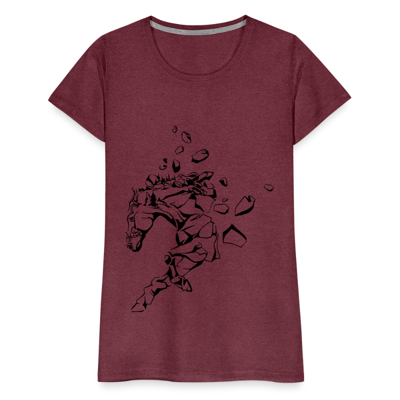 Frauen Premium T-Shirt Mosaik Horse - Bordeauxrot meliert