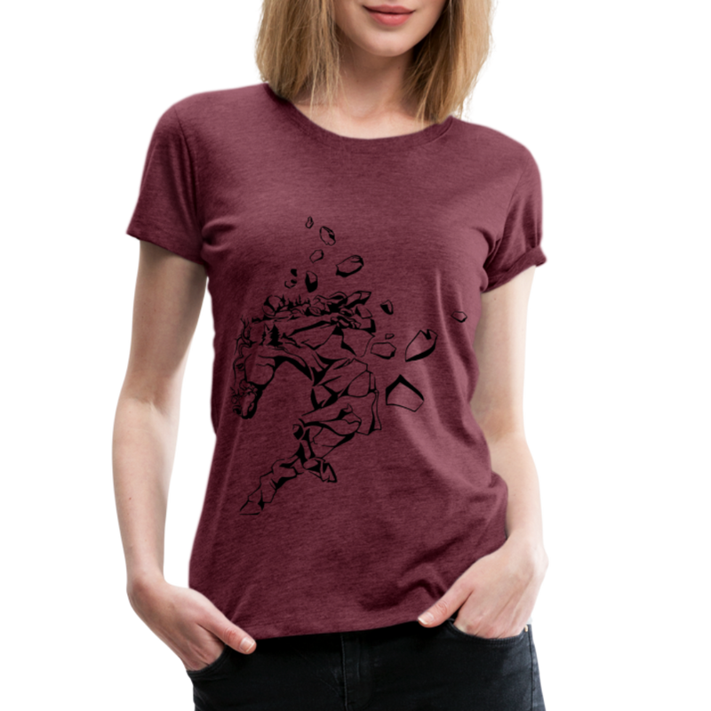 Frauen Premium T-Shirt Mosaik Horse - Bordeauxrot meliert