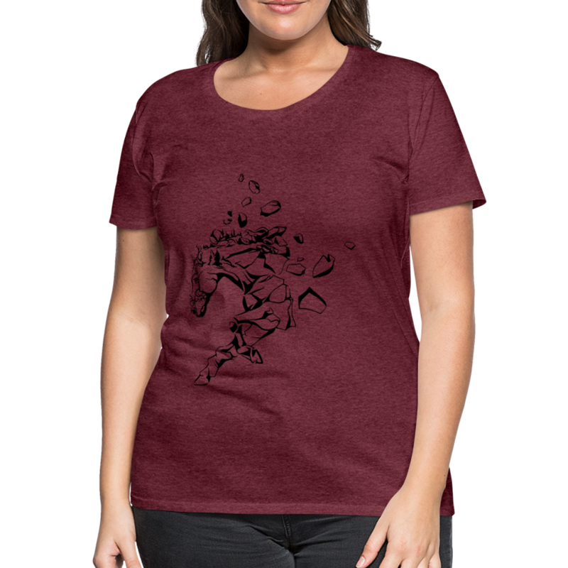 Frauen Premium T-Shirt Mosaik Horse - Bordeauxrot meliert