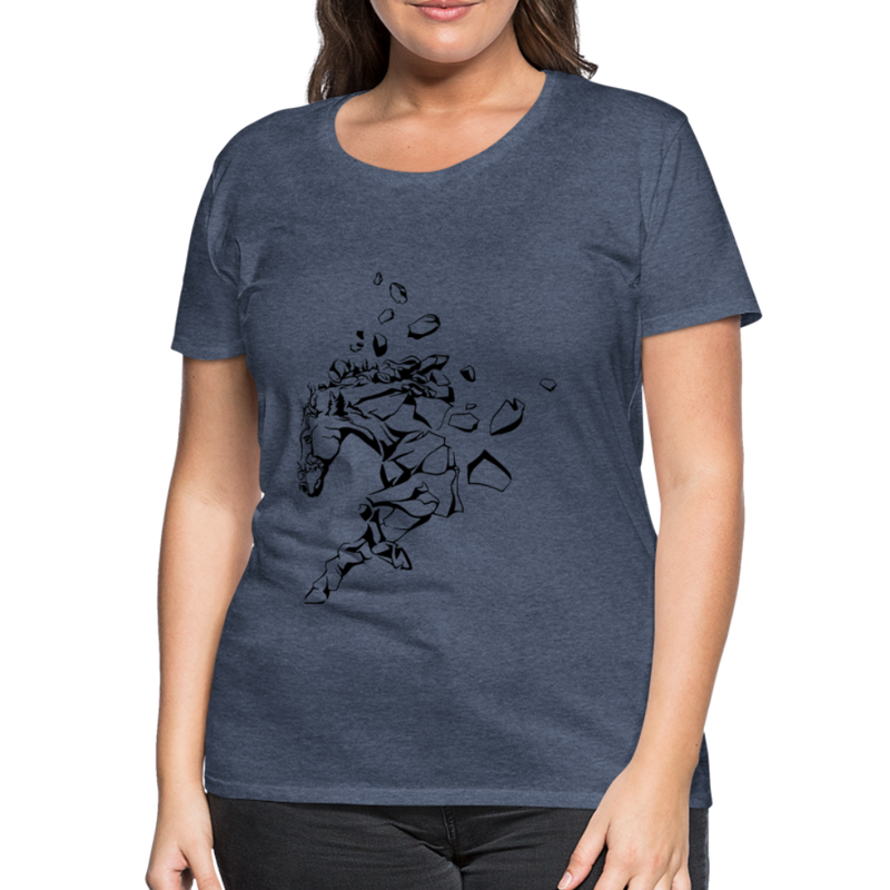 Frauen Premium T-Shirt Mosaik Horse - Blau meliert