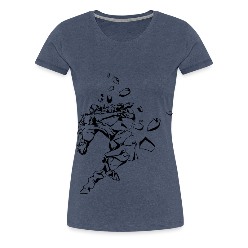 Frauen Premium T-Shirt Mosaik Horse - Blau meliert