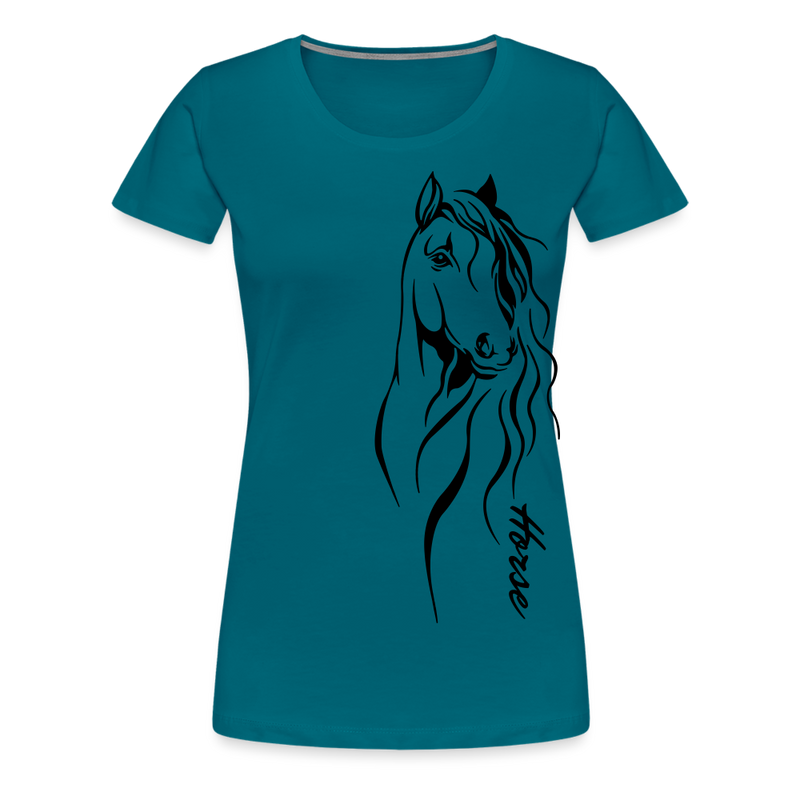 Frauen Premium T-Shirt Horse Lineart - Divablau