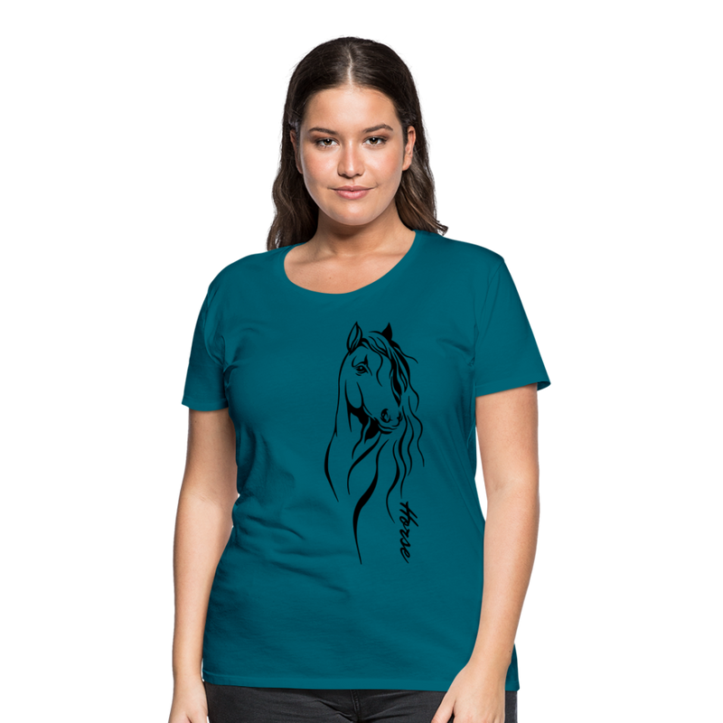 Frauen Premium T-Shirt Horse Lineart - Divablau