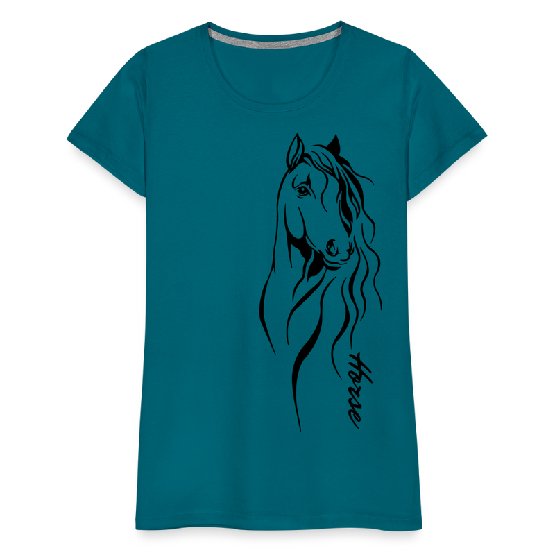 Frauen Premium T-Shirt Horse Lineart - Divablau