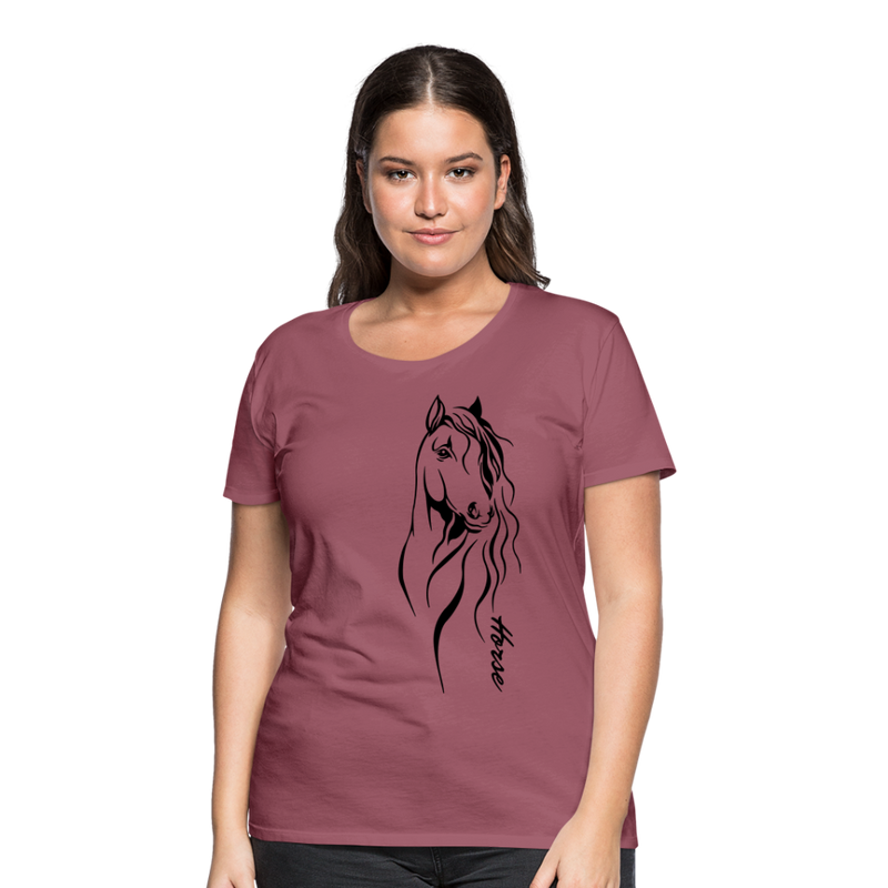 Frauen Premium T-Shirt Horse Lineart - Malve