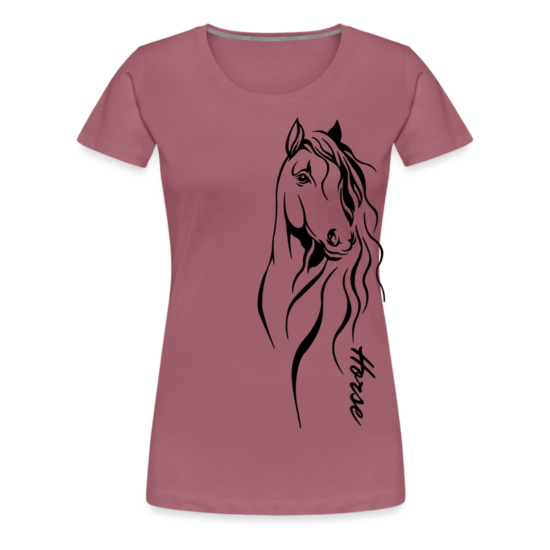 Frauen Premium T-Shirt Horse Lineart - Malve